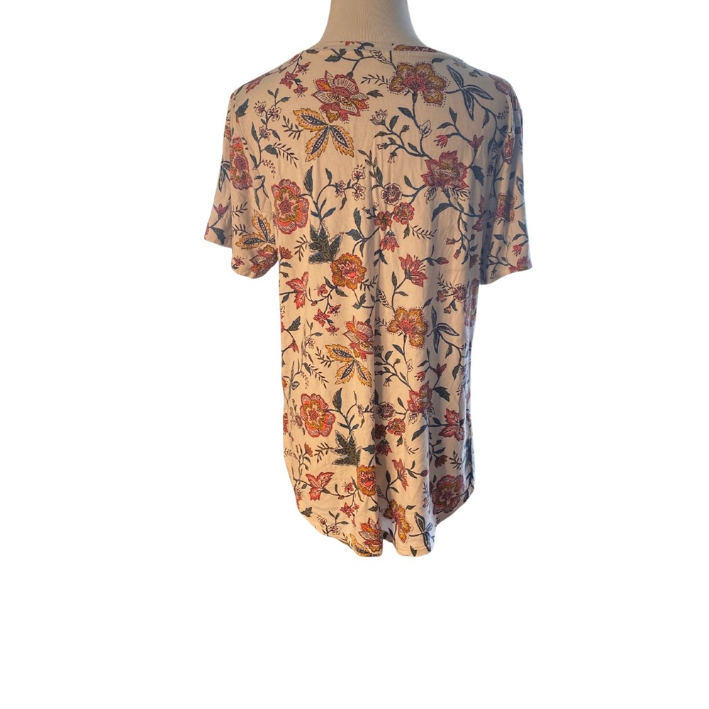 Old Navy Luxe Floral V Neck Short Sleeve Top Size L - Picture 3 of 8